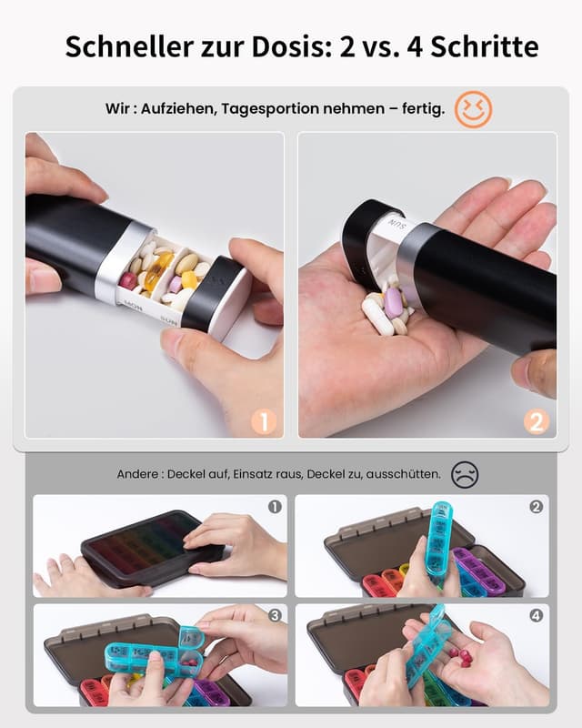 Thumbnail 4 de Betife Tablettenbox 7 Tage 17×4,7×3,2 cm