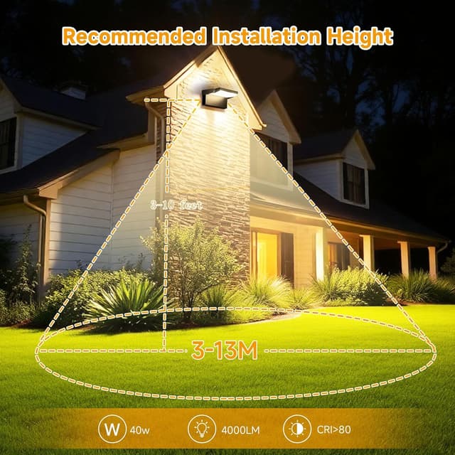 Thumbnail 3 de GXXG Juego de 3 apliques LED 40W IP65 🌟 Cálido Exterior/Interior