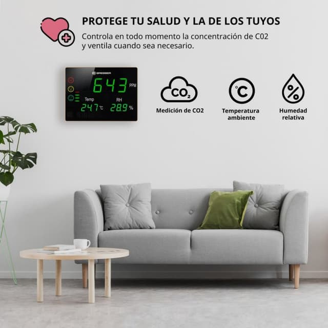 Detalle 2 de Bresser Smile XXL Medidor CO2 Profesional 📊