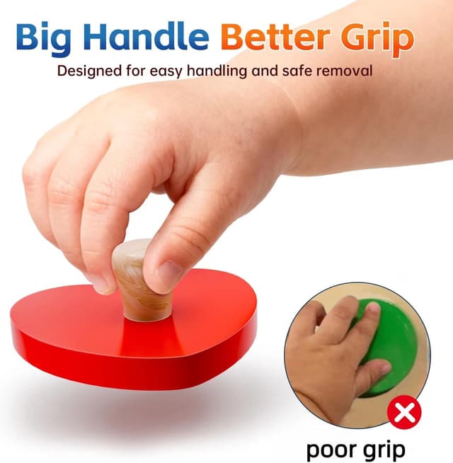 Detalle 2 de Wooden Shape Peg Puzzles for Toddlers (12–24 Months) – Montessori-style shape sorter & colour match wooden board