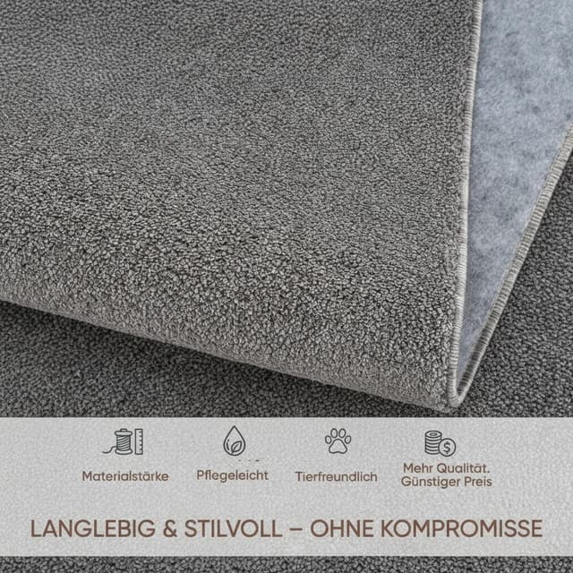 Thumbnail 6 de Jimri Teppich Wohnzimmer Hellgrau 120 cm