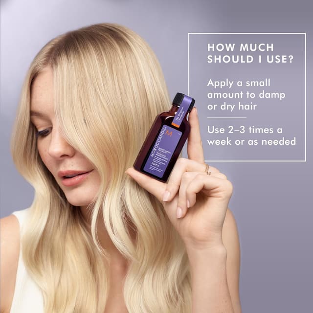 Detalle de Moroccanoil Violet Blond Parfait : huile pour cheveux blonds