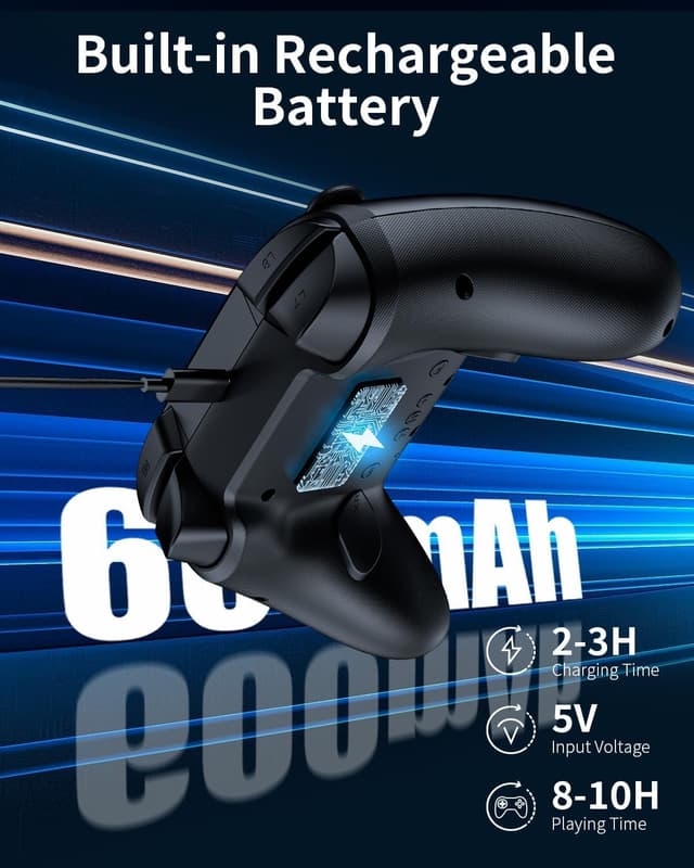 Detalle 2 de PC Controller Wireless with Hall Effect, 2.4G Dongle & Bluetooth – Paddles Back Buttons for Windows, Steam Deck, Switch 2 Pro