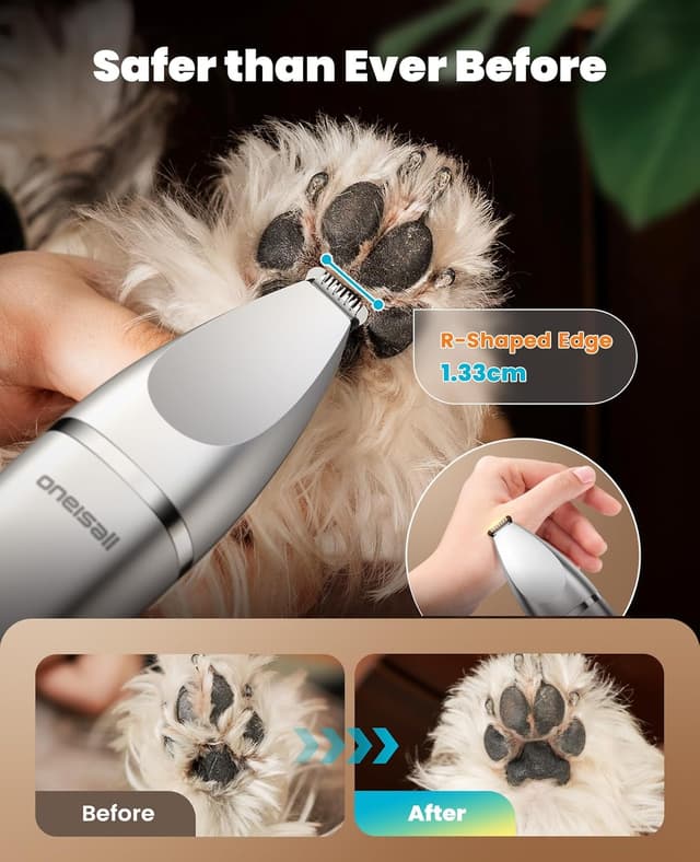 Detalle 2 de oneisall Dog Clippers Grooming Kit 4-in-1 — Cordless trimmer for pets ✂