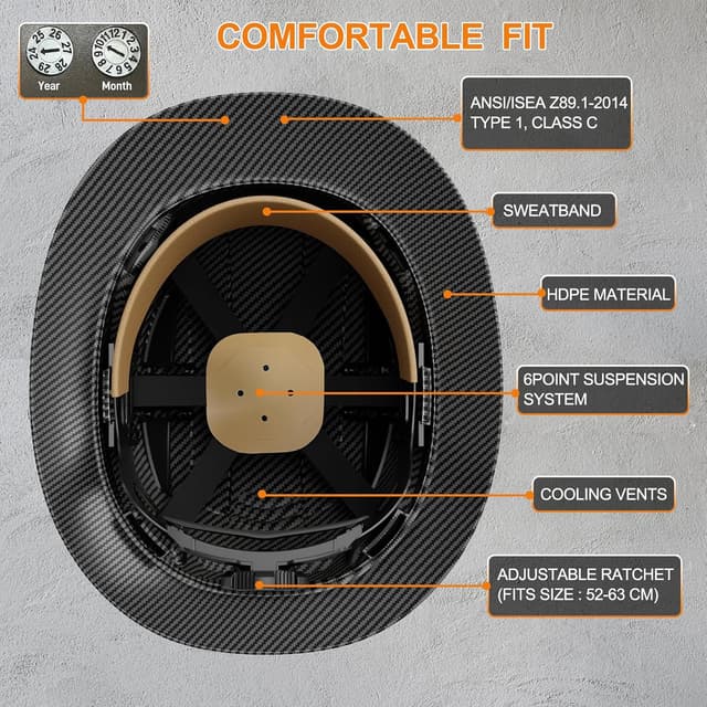 Thumbnail 3 de DS-SMAAT Structure Full Brim Hard Hat with Cooling Towel 6-point 🪖