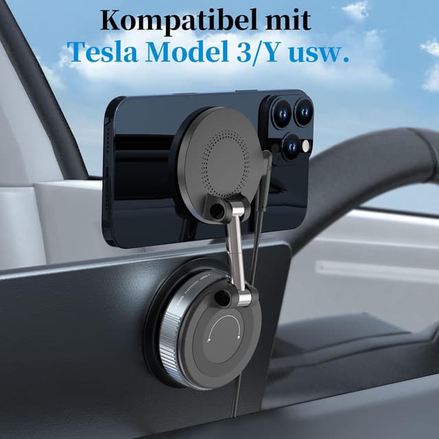 Thumbnail 6 de PlusAcc Vakuum Handyhalterung Auto mit Ladefunktion