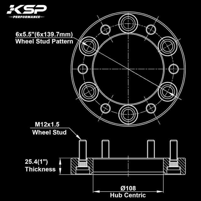 Detalle 2 de KSP 6X5.5 Wheel Spacers 25mm