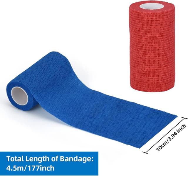 Detalle de SEADESKY selbstklebender Kohäsionsverband (12 Rollen) 10 cm – elastische Haftbinde für Finger, Hand & Tiere