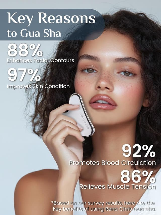 Thumbnail 3 de Rena Chris Edelstahl Gua Sha Stein – Gesichtsmassage