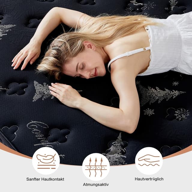 Thumbnail 6 de Niqooia Federkernmatratze 90x200 cm, Höhe 25 cm, Härtegrad H4 (7 Zonen)