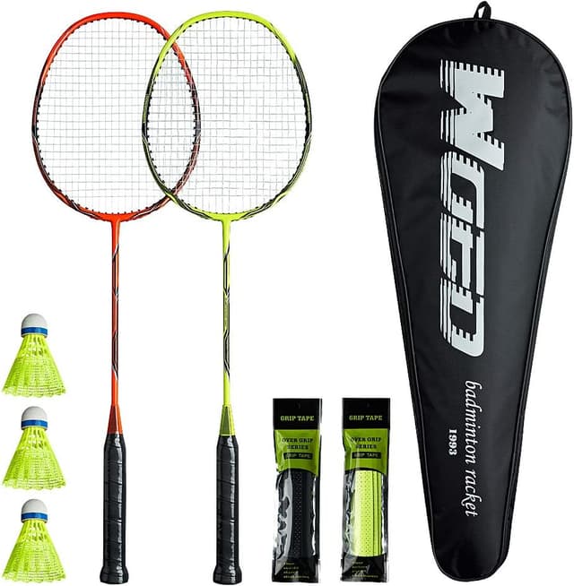 Detalle 2 de Professional Carbon Fiber Badminton Rackets Set (4 Rackets) for Backyards, Gym, and Family Play