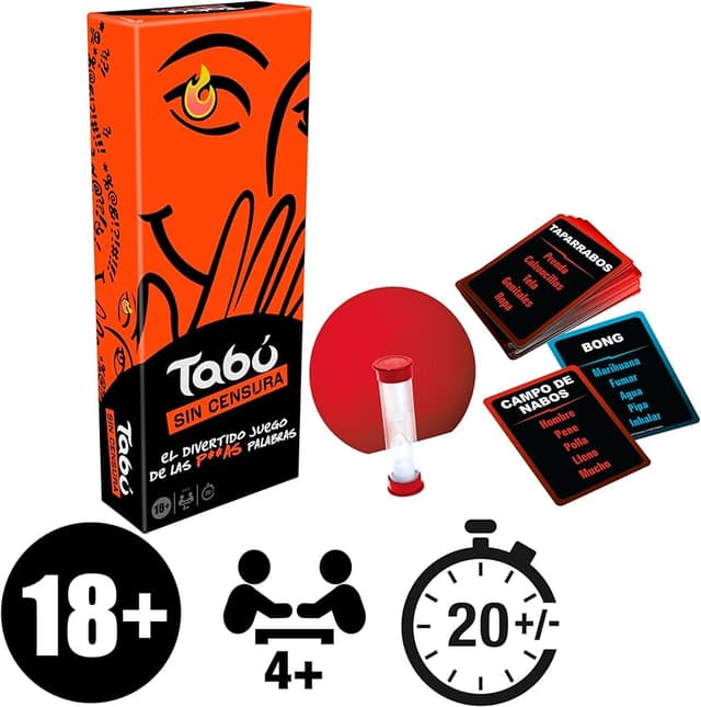 Detalle 2 de Hasbro Taboo Sin Censura Juego de mesa para adultos 🎲