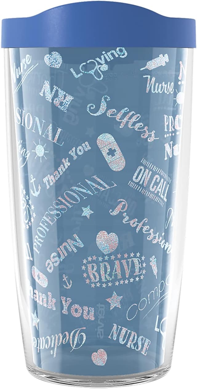 Detalle de Tervis “Thank a Medical Professional” Double-Walled Insulated Tumbler Travel Cup, 16oz (Classic - Blue)