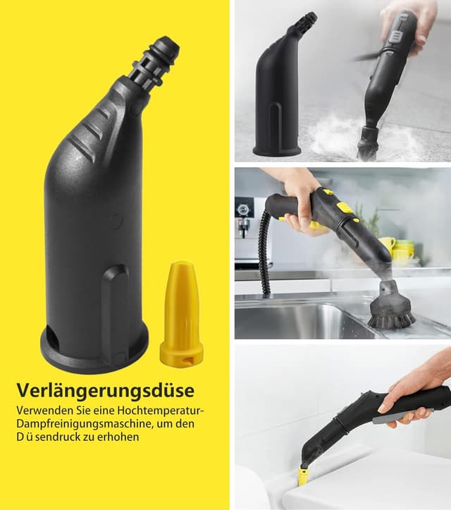 Detalle 2 de ZHEHNSA 14-teiliges Zubehör-Set für Kärcher Dampfreiniger der Serien SC1–SC5 inkl. Verlängerungs- und gebogener Düse, Rundbürste & Fugendüse