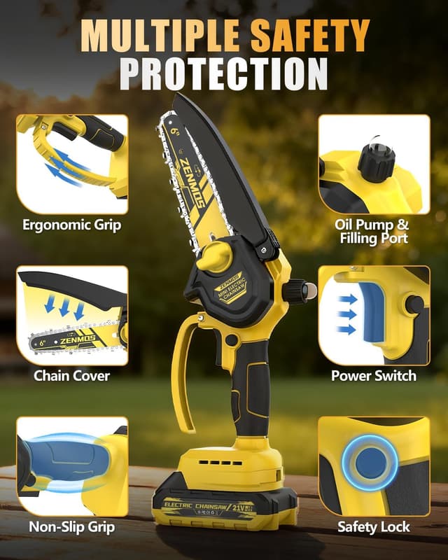 Thumbnail 4 de Zenmos Mini 6in Cordless Chainsaw
