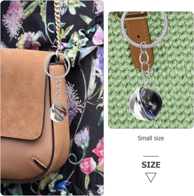 Detalle 2 de FOMIYES 5er-Set Schlüsselanhänger mit Planeten-Design und Sternenhimmel-Motiv aus Zinklegierung