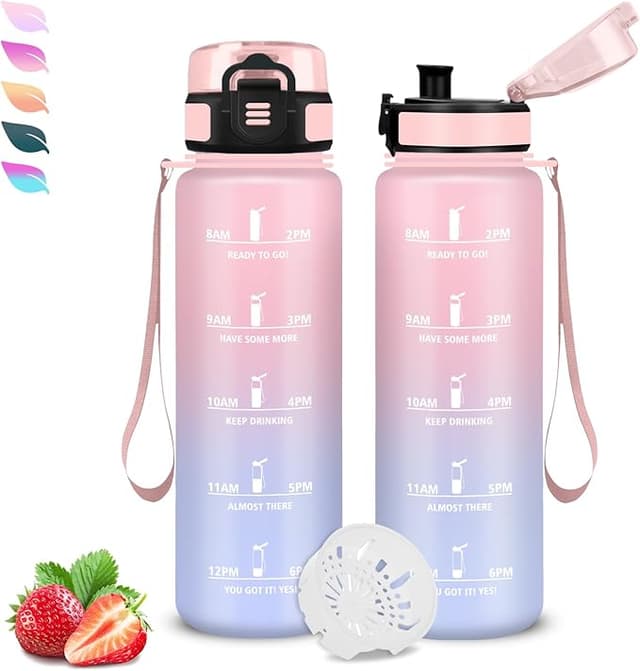Imagen de Cantimplora 500ml con Filtro y Marca de Tiempo 💧 en OfertitasTOP