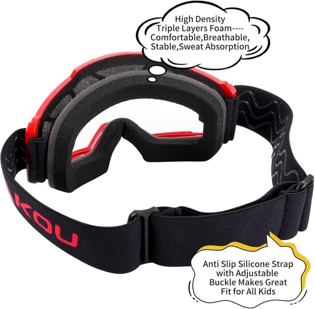 Detalle de SAKOU Anti-Fog Kids Goggle for Motocross, Dirt Bike, ATV & More (Ages 3–12)