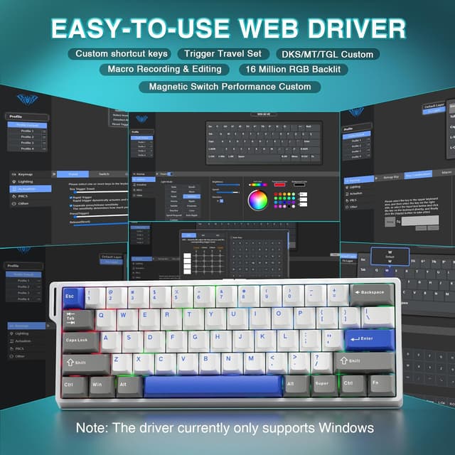 Detalle 1 de AULA WIN60HE MAX Gaming Tastatur 60%