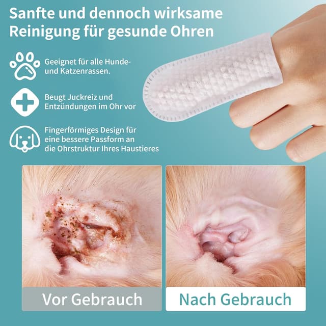 Thumbnail 4 de PETCLEAR Ohrpflege Finger-Pads Hunde & Katzen