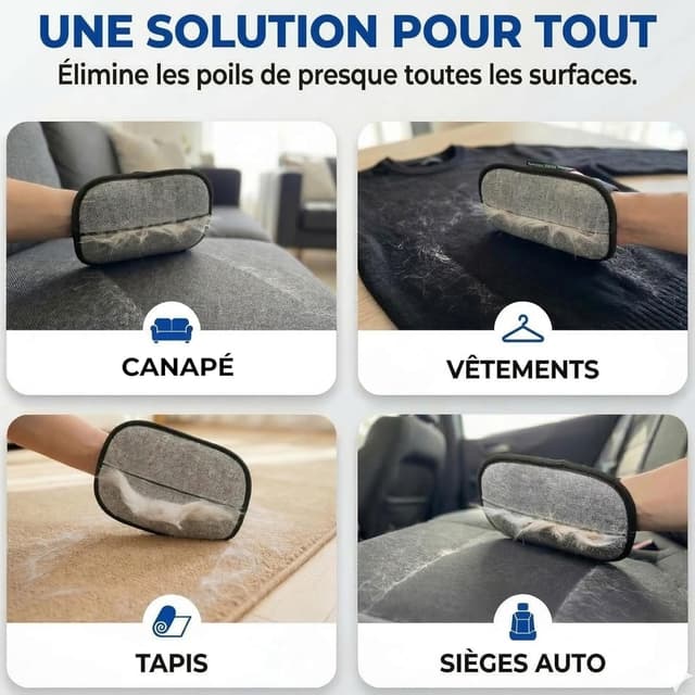 Detalle 2 de pilpoil Gant Anti Poils Animaux 2‑en‑1