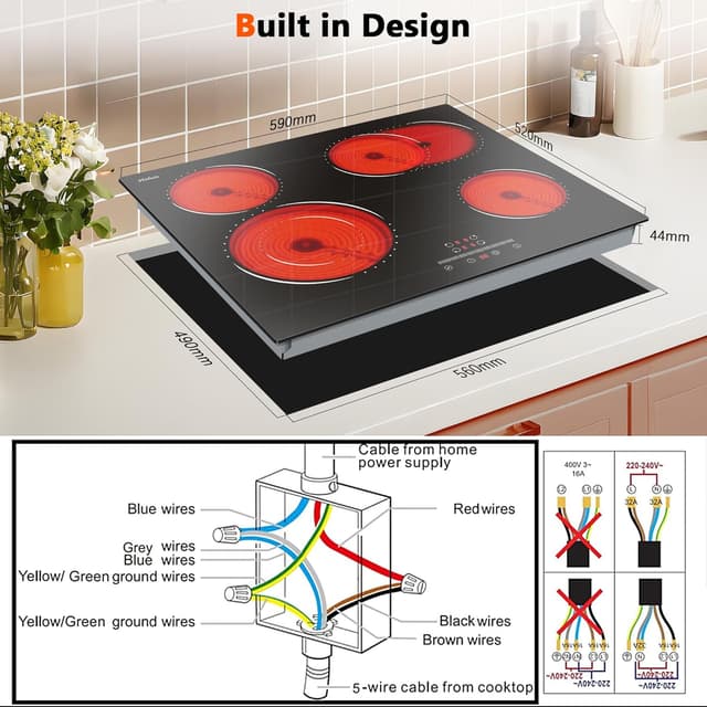 Detalle 2 de Hobsir Hob 4 Glaskeramik 60 cm Kochfeld