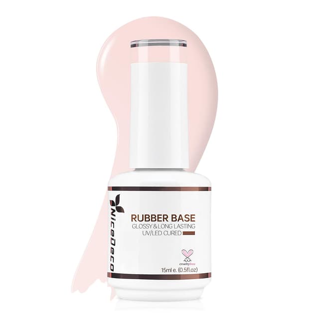 Detalle de Nicedeco Rubber Base Gel Rosa (15 ml) – LED/UV Rubber Gel als Unterlack für Nagelaufbau
