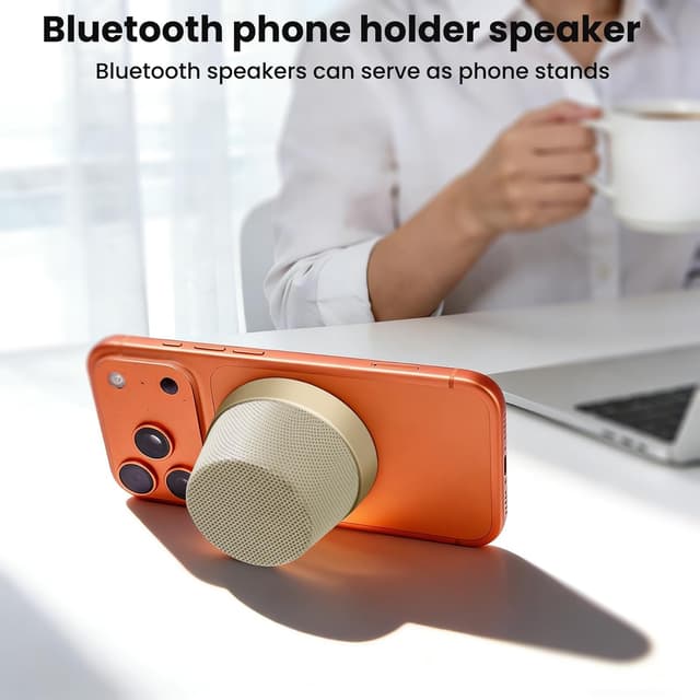 Detalle de GOKINDOR Bluetooth Speaker with Magnetic Phone Stand – Portable 2-in-1 Gadget for Men’s Gifts