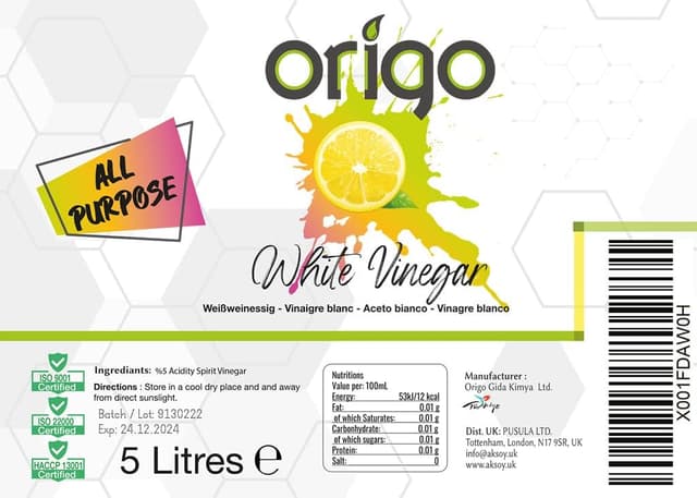 Detalle 2 de Origo White Vinegar 5L