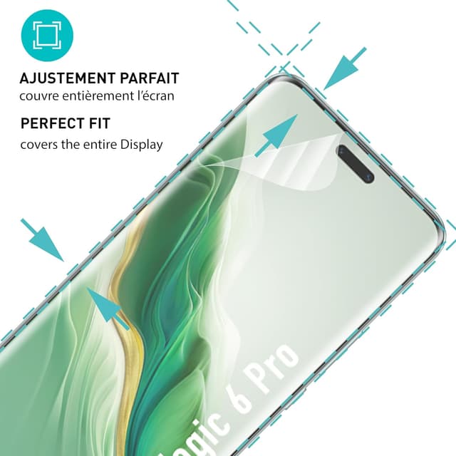 Detalle 2 de Smartect Protecteur d’écran TPU pour Honor Magic 6 Pro (2 pièces, transparent) – pose sans bulles