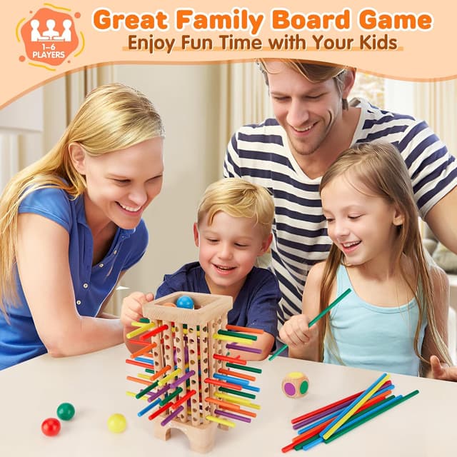 Detalle 2 de Japace Montessori Spiel Brettspiel 42-teiliges Holzspiel