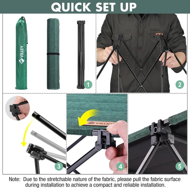 Thumbnail 6 de VILLEY Folding Camping Table 56.5 x 41.5 x 41 cm and Carry Bag 🟢