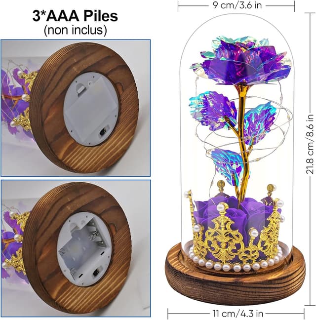 Thumbnail 3 de Hemiro Rose éternelle dans un verre