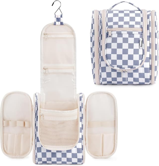 Detalle de Narwey Checkered Travel Hanging Toiletry Bag
