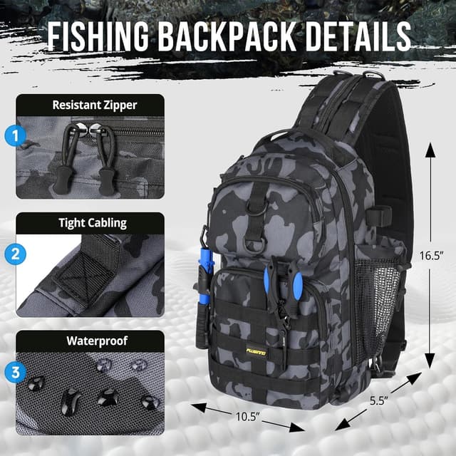 Detalle 2 de PLUSINNO Fishing Backpack 16.5 in