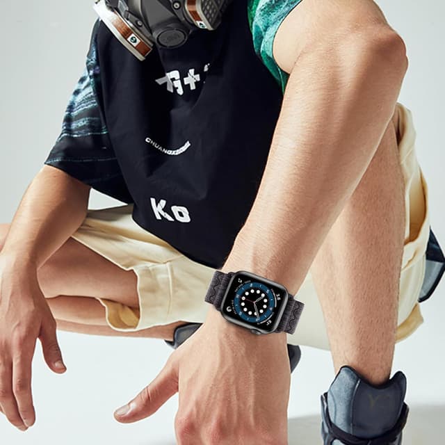 Detalle de GZ GZHISY Sport Loop Nylon Band for Apple Watch (38mm–49mm, Ultra 2, Series 9/8/7/6 SE/5/4/3/2/1)