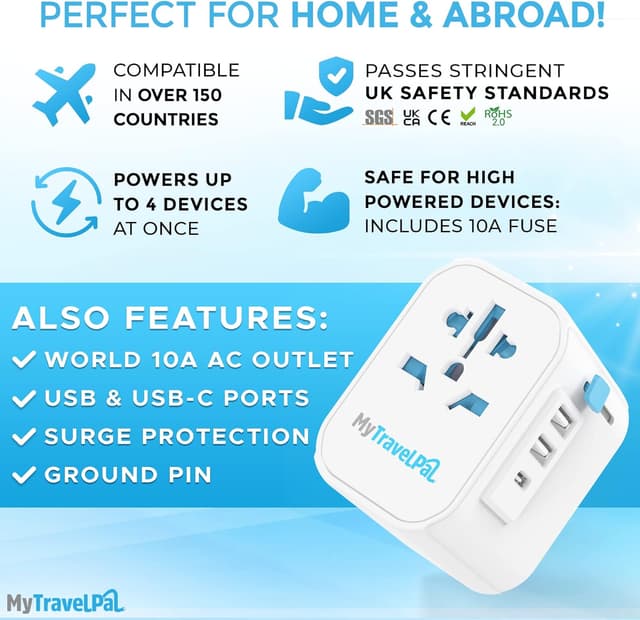 Thumbnail 2 de MyTravelPal Pro Grounded Travel Adapter 10A