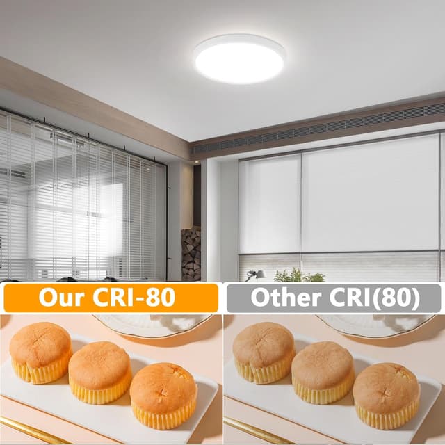 Detalle de ZMH LED-Deckenlampe für Schlafzimmer & Bad, flach, Ø 23 cm, 18 W, IP44, kaltweiß 6.000 K