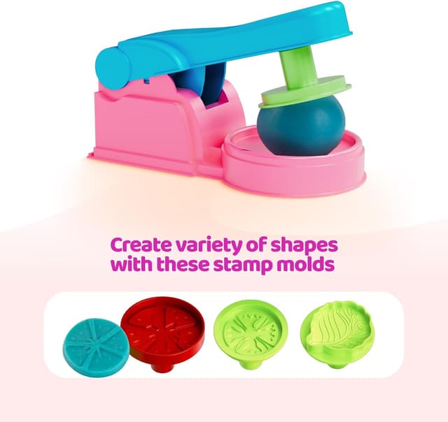 Detalle de Dough Tools for Kids 46-Piece Playdough Accessories Set (Molds, Cutters, Roller, DoughMat & Storage Bag)