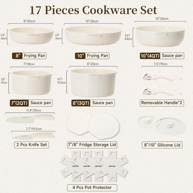 Detalle 2 de JEETEE 17pc Nonstick Cookware Set