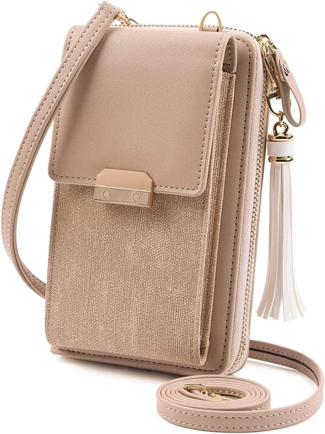 Detalle de Aucuu mini sac téléphone en cuir PU pour femme, bandoulière réglable (10,3 × 4,5 × 17,5 cm)
