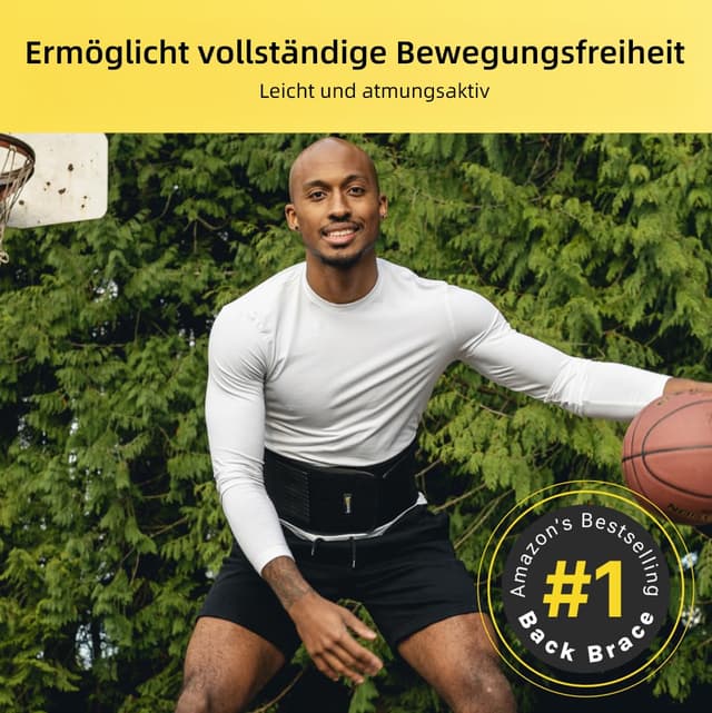 Detalle de BraceUP Rückengurt Rückenstützgürtel mit atmungsaktivem Mesh – Lendenwirbelstütze für Herren & Damen (XXL 110–135 cm)