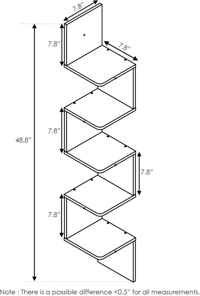 Detalle 2 de Mensola angolare quadrata 5 livelli