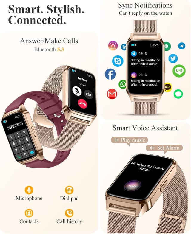 Detalle 1 de Paybay Fitness Tracker Watch (1.57-inch HD) with IP68, step counting, sleep monitor and 110+ sports modes