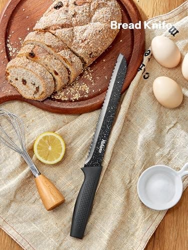 Detalle 2 de Yabano Juego de cuchillos 7 piezas con bloque y afilador 🔪