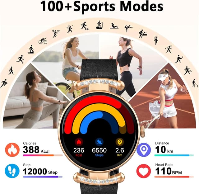 Detalle de uaue Smart Watch for Women with Bluetooth Calling (1.2'' AMOLED) Fitness Tracker with Heart Rate, SpO2 & Sleep