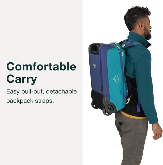 Detalle de Osprey Daylite Carry-On Wheeled Duffel 40 (Black) – lightweight wheeled duffel