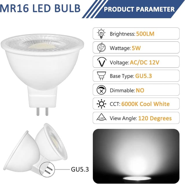 Detalle 2 de Caldarax bombillas LED GU5.3 MR16 5W