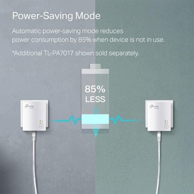Detalle 2 de TP-Link AV1000 Powerline Ethernet Adapter (TL-PA7017) — Nano Size Gigabit Port Plug-and-Play