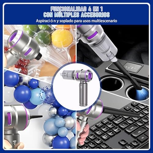 Detalle de Higoom Aspirador de mano inalámbrico 4 en 1 con succión 22.000 Pa y soplador